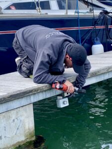 Falco worker installing a sensor